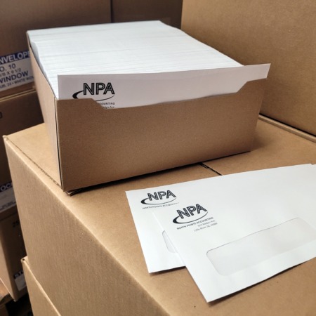 Custom printed #10 single window envelopes. Black Ink - FoldersandEnvelopes.com