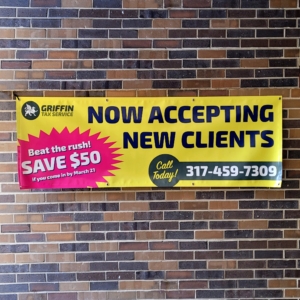 Custom Vinyl Banner 2x6-feet, Color Printing - FoldersandEnvelopes.com