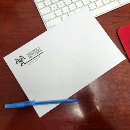 Custom printed 6x9 envelopes. Black Ink -FoldersandEnvelopes.com
