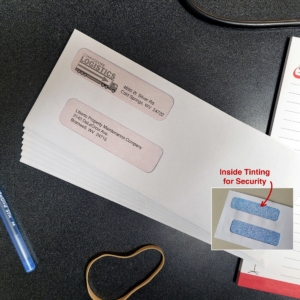 Double window security envelopes for accounting, bulk pricing -FoldersandEnvelopes.com