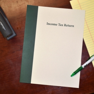 Income Tax Return Folder with Pockets, Prestigious Design, Dark Green. Direct from the Manufacturer - FoldersandEnvelopes.com