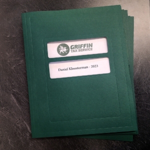 Double Window Folder, One Pocket, Green. Tax Software Compatible with UltraTax, ATX, Tax Slayer and TaxACT Software. Direct from the Manufacturer - FoldersandEnvelopes.com
